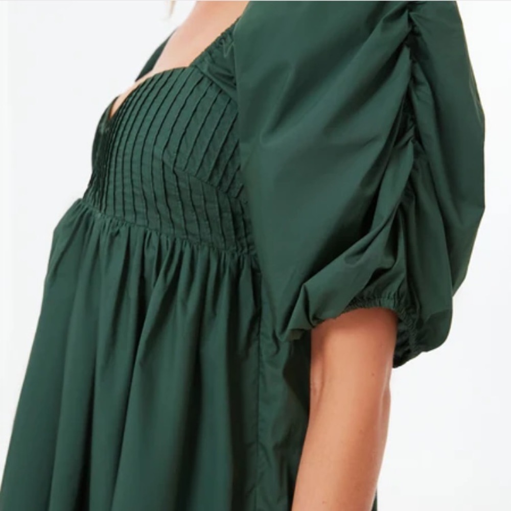 Hyacinth House emerald green puff sleeve Sasha mini dress. Size Large - Picture 4 of 10